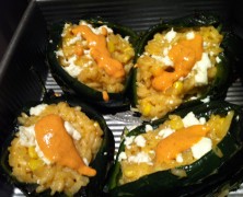 Corn Risotto-Stuffed Poblanos